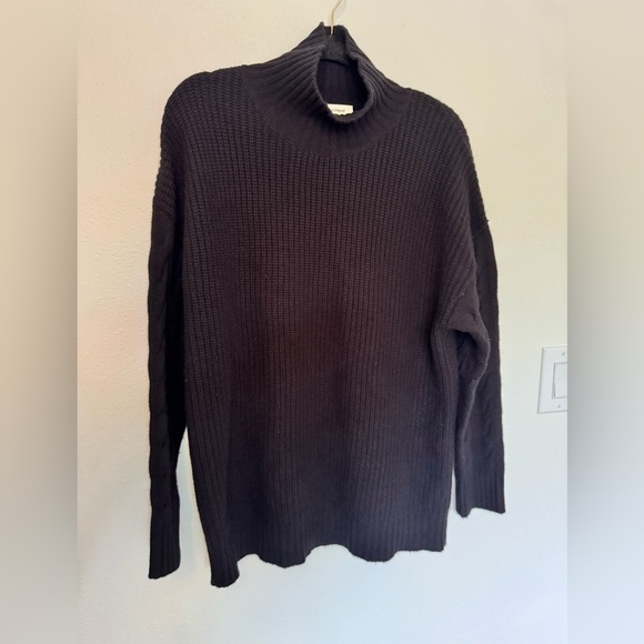 Gentle Herd Oversized Cashmere Wool Turtleneck Sweater Black Large EUC - Picture 4 of 10